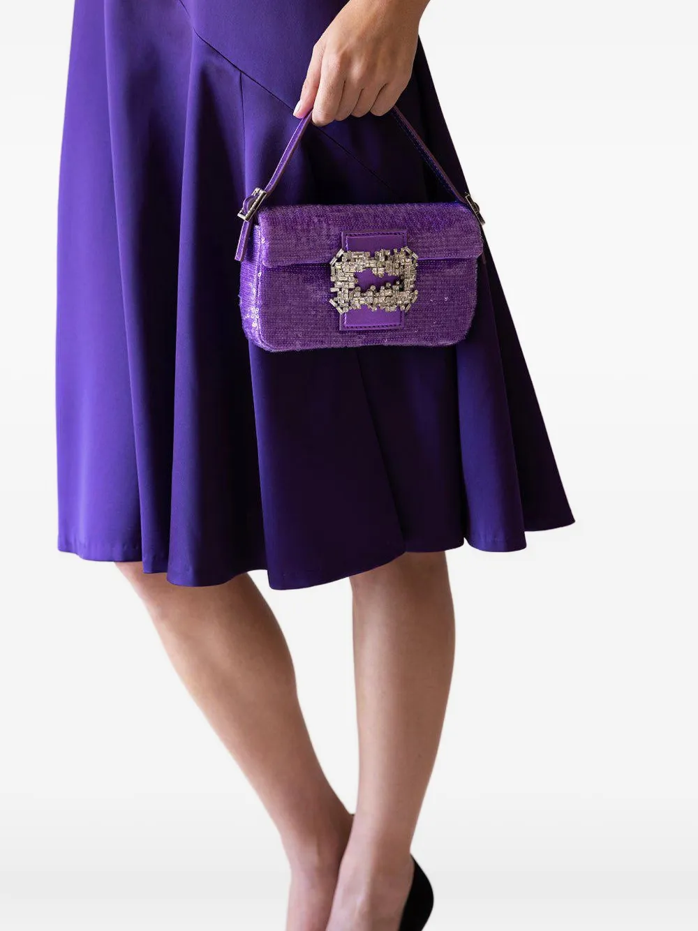 Adeam Ashlee V-neck Dress In Purple