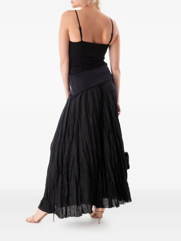 johanna ortiz black pleated dress Johanna Ortiz Offical Celestial Silence Dress