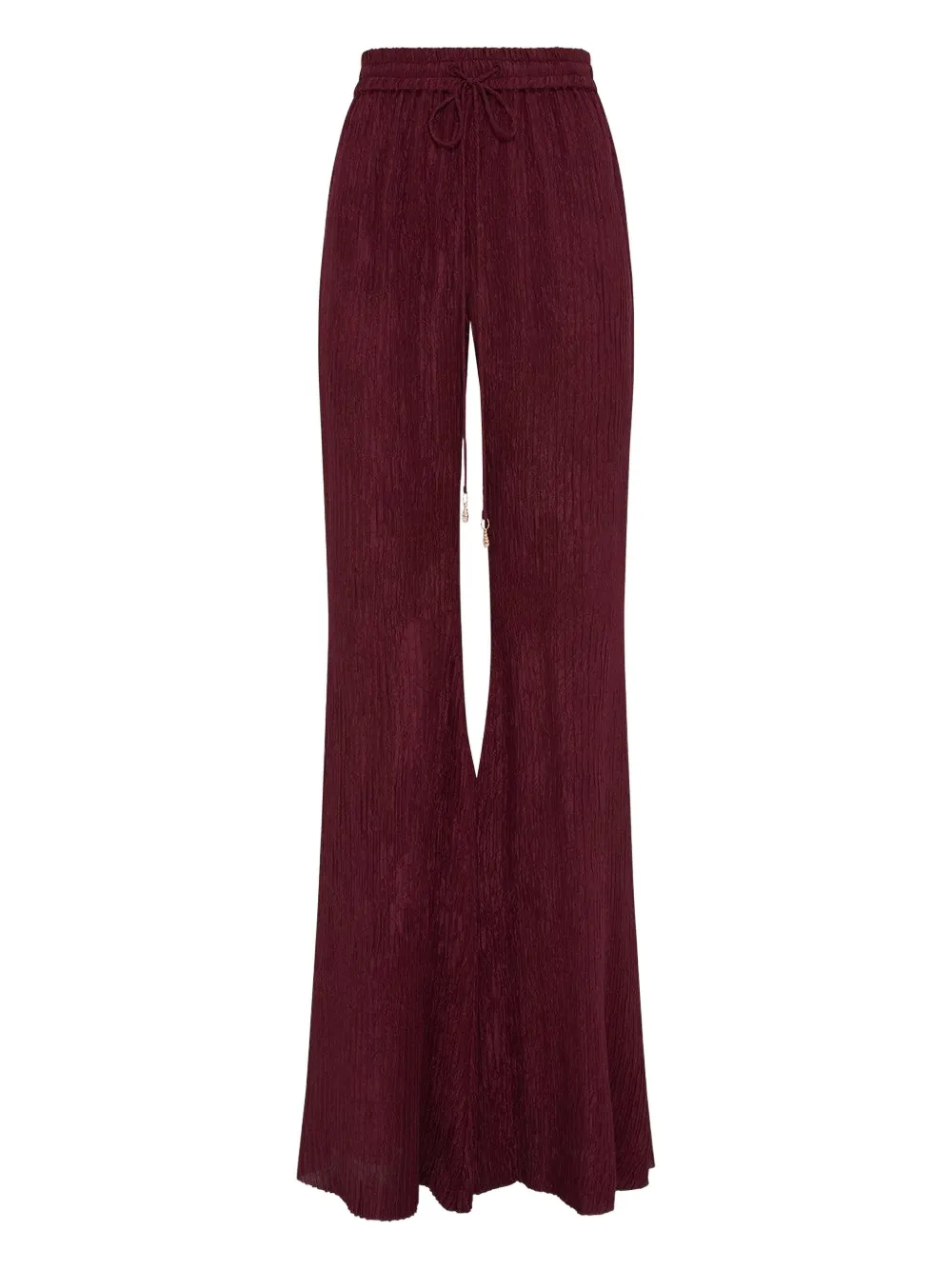 Gabriela Hearst Pleated Drawstring-waist Pants In Burgundy