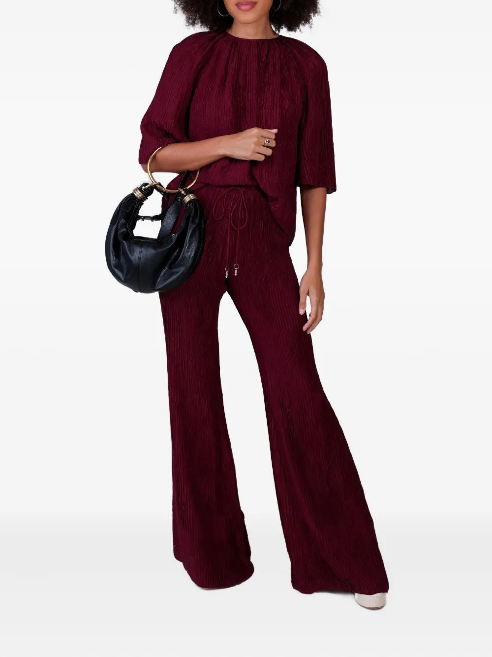 Gabriela Hearst pleated drawstring-waist pants - Rood