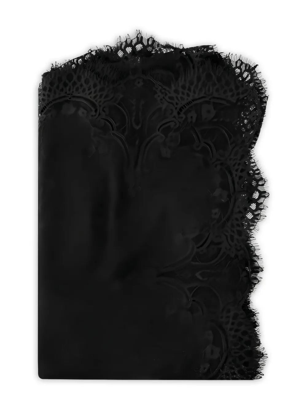 Janavi India Lace-trimmed Scarf In Black