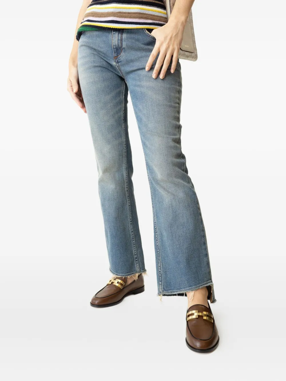 Dorothee Schumacher Love Frayed-hem Flared Jeans In Blue