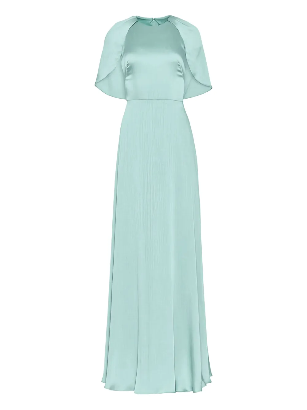 Lela Rose Capele-sleeve Plissé Gown In Blue