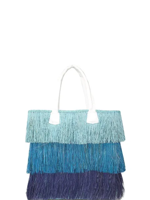 Sensi Studio fringed three-tone tote bag