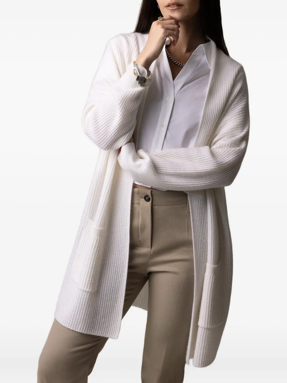 Allude cashmere cardigan Wit