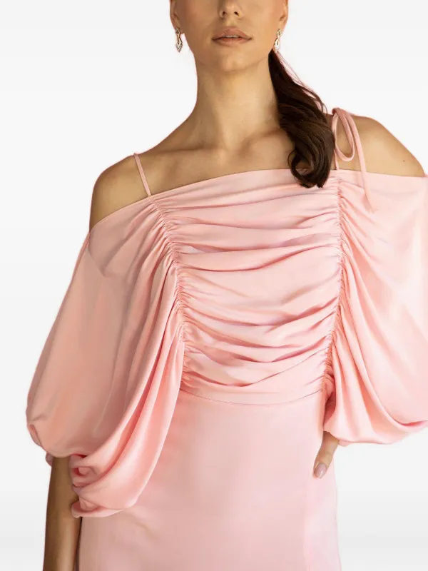 Rodarte Off-Shoulder Silk Dress - Pink