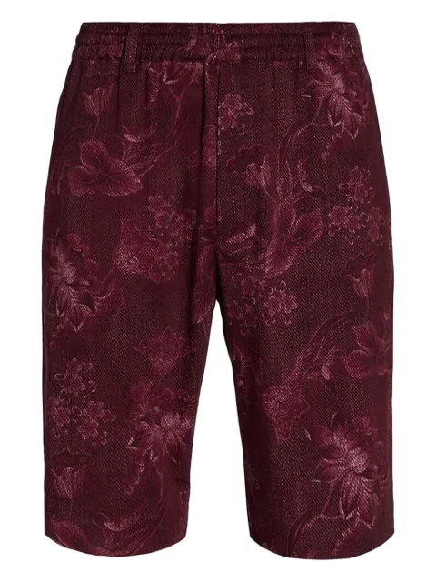 JUNE 79 floral-jacquard elasticated shorts
