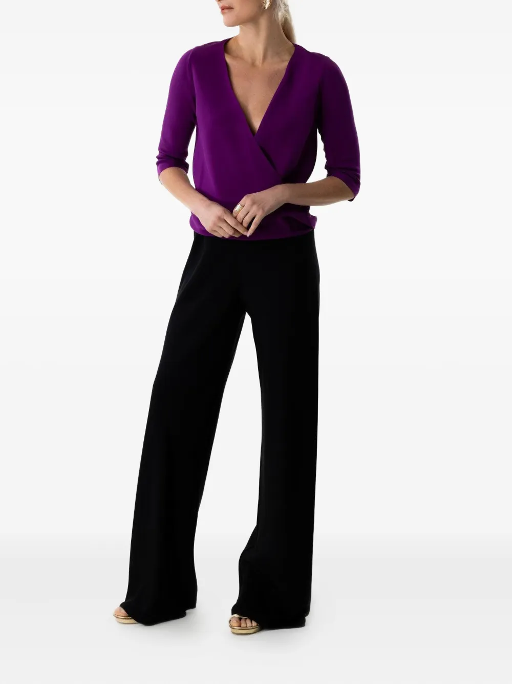 Peter Cohen Game blouse met gewikkelde hals - Paars