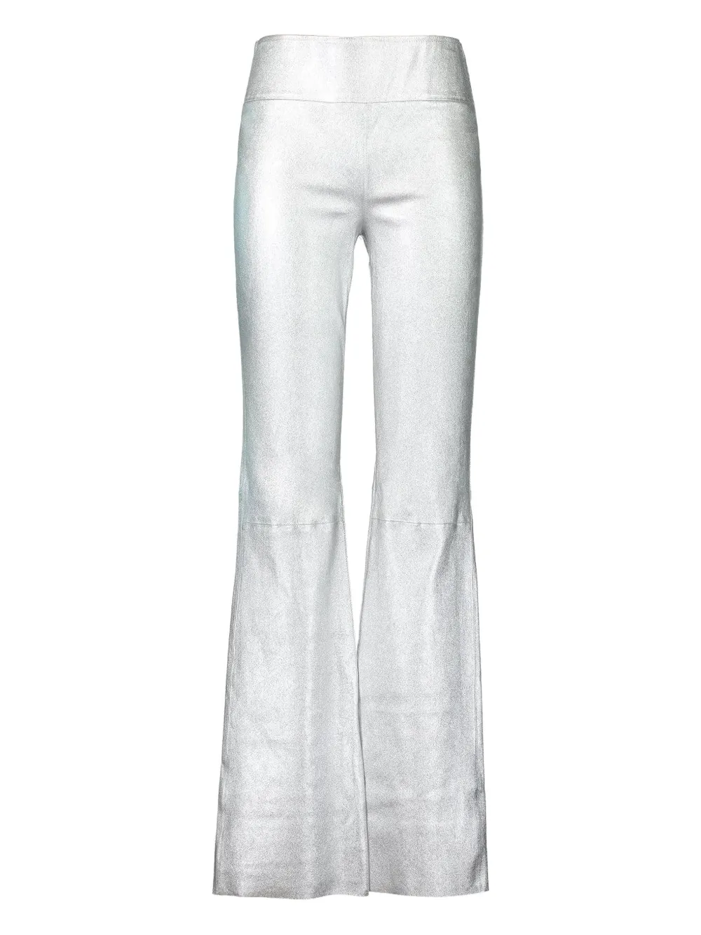 Sprwmn Metallic Flare Trousers In White