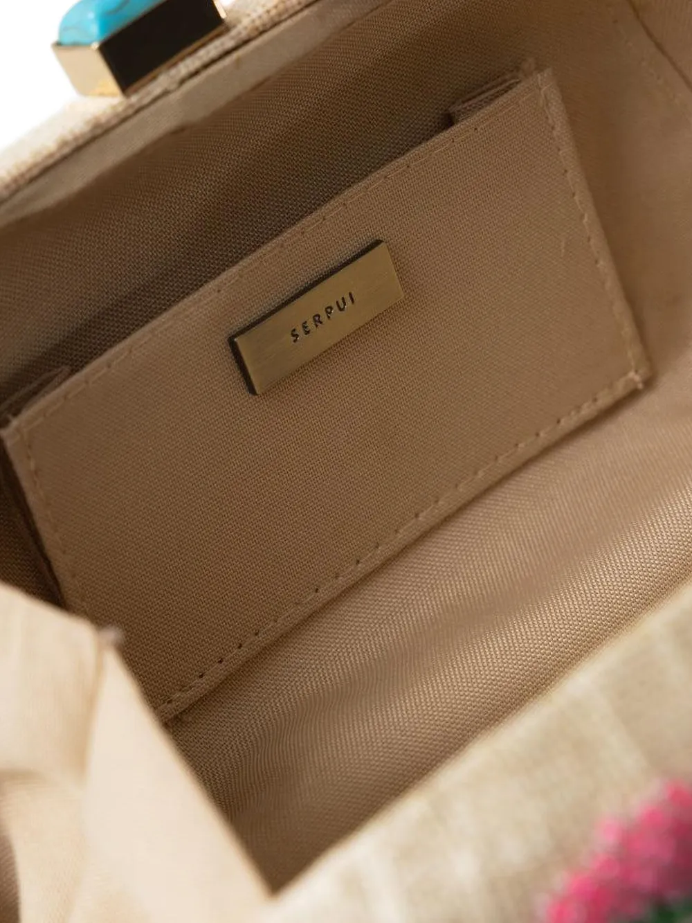 SERPUI Mia Flamingo clutch bag Beige