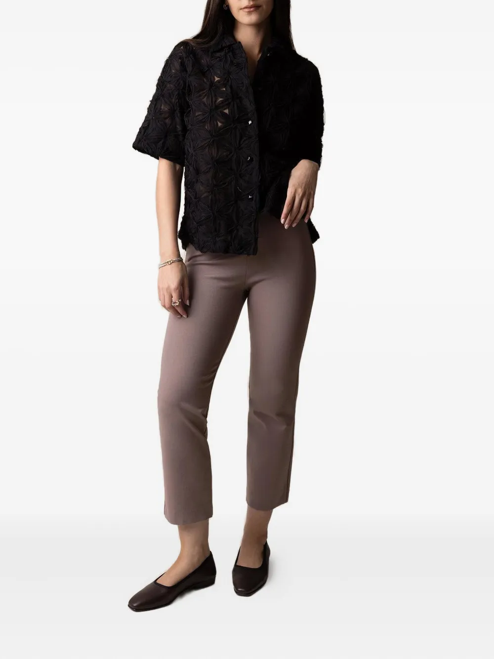Odeeh pull-on cropped-hem trousers - Bruin