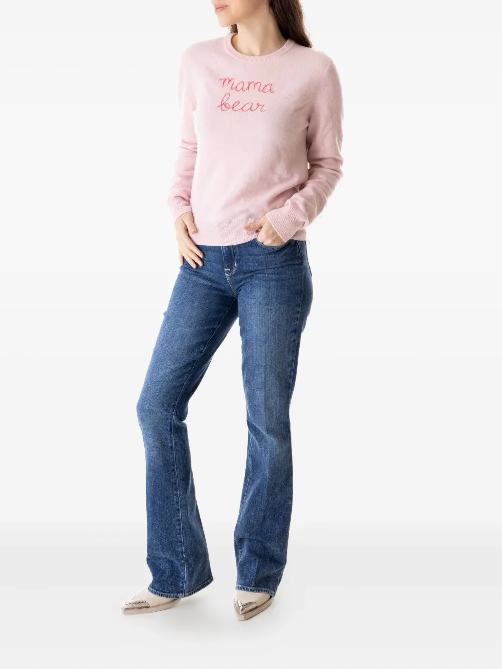 Lingua Franca Mama Bear Crew-neck Sweater In Pink