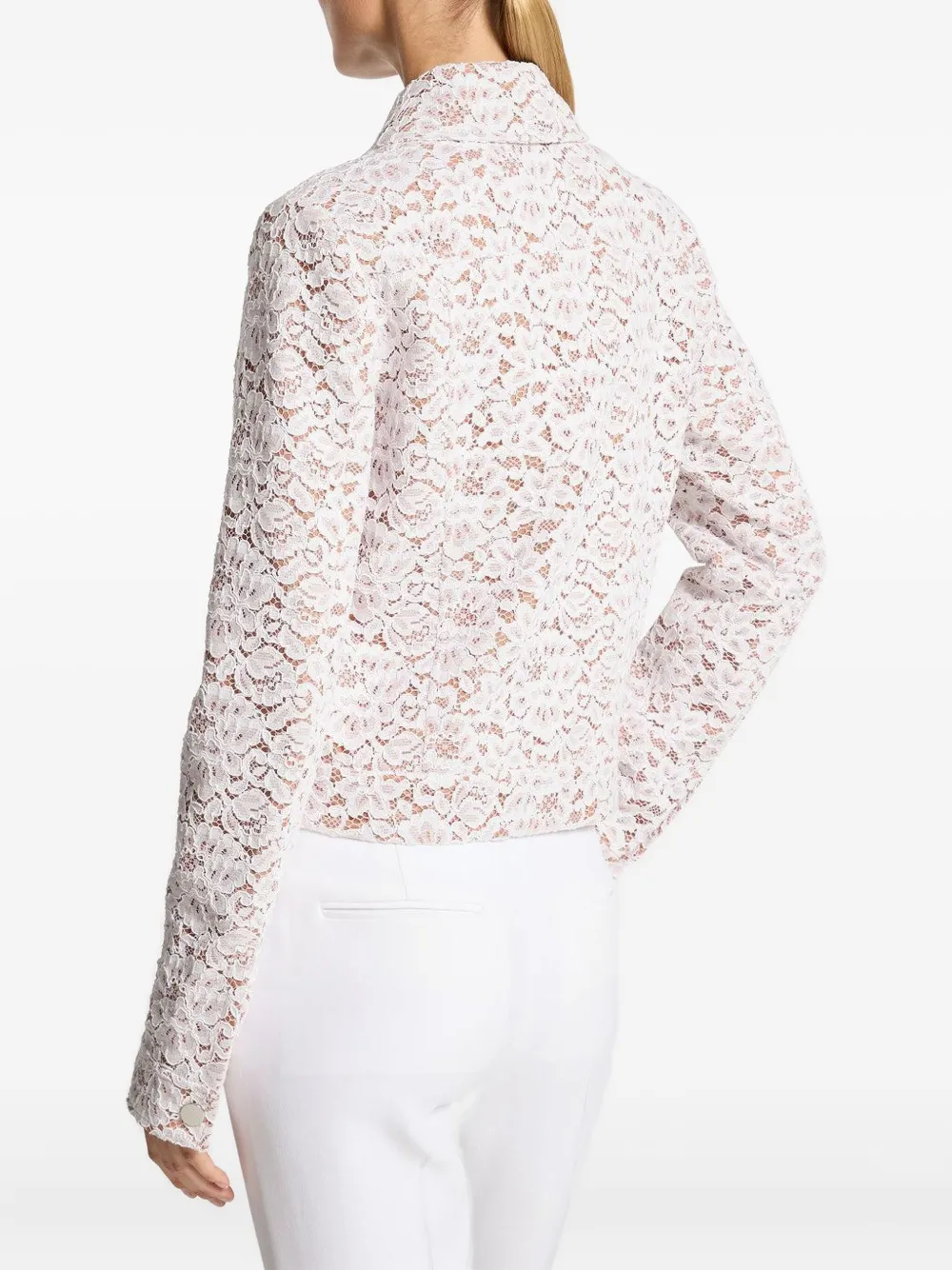 Michael Kors Floral-lace Jacket In White