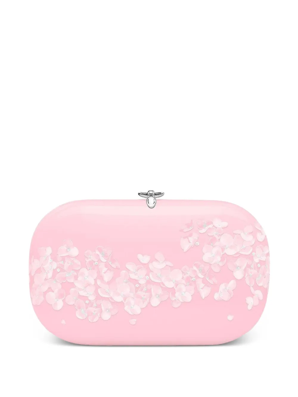 Jeffrey Levinson Elina Plus floral-embellished oval clutch - ピンク Jeffrey Levinson Elina Plus floral-embellished oval clutch - ピンク