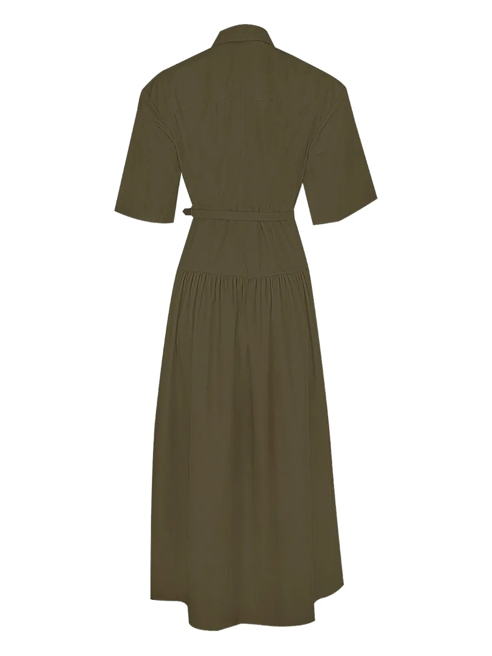 Adam Lippes Edie Belted Midi Dress In Green