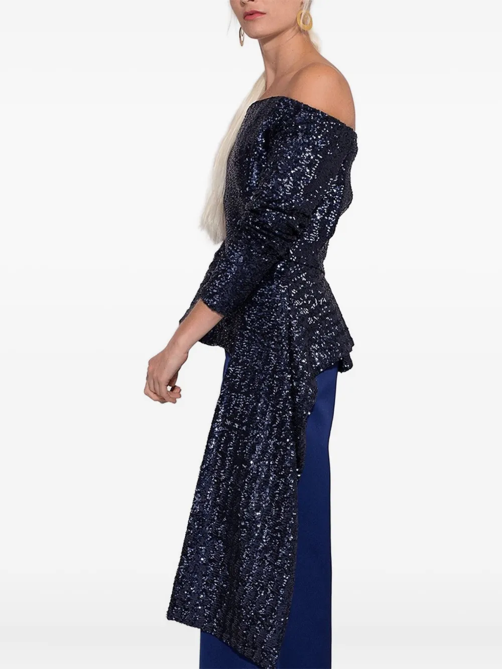 Roland Mouret Asymmetrische top met pailletten Blauw