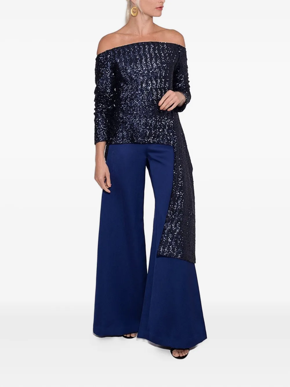 Roland Mouret Asymmetrische top met pailletten - Blauw