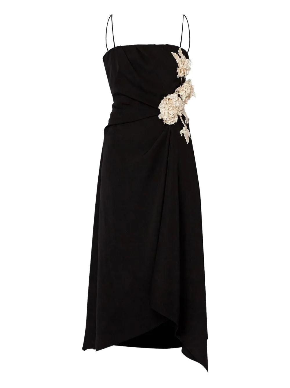 ERDEM floral-embellished draped maxi dress | Black | Image 1