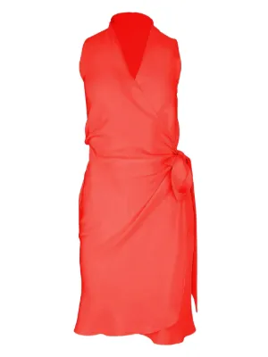 ferragamo red leather dress Knitted slip dress - Women