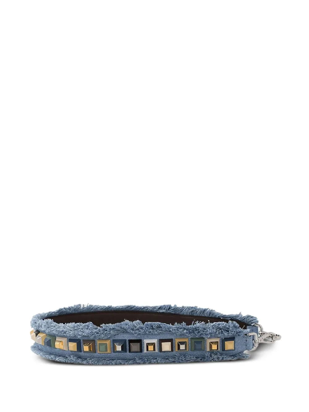Fendi You Purse Fringed Studded Strap In Blue