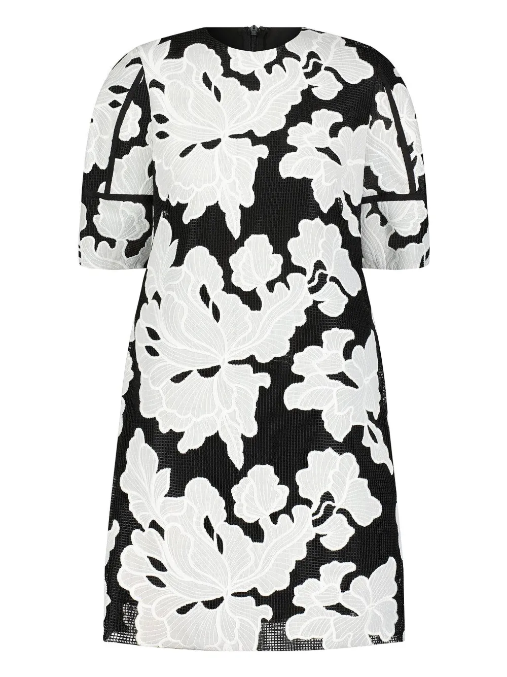 Lela Rose floral-embroidered mini dress - ホワイト Lela Rose floral-embroidered mini dress - ホワイト