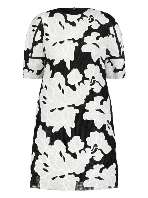 Lela Rose floral-embroidered mini dress