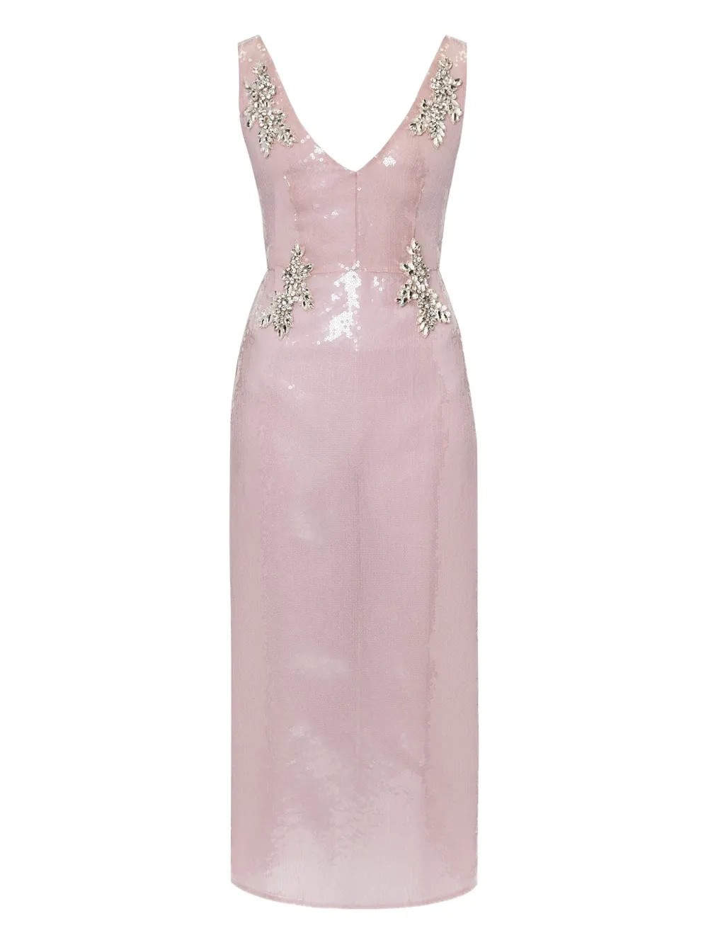 ERDEM sequin-embellished v-neck dress - ピンク ERDEM sequin-embellished v-neck dress - ピンク