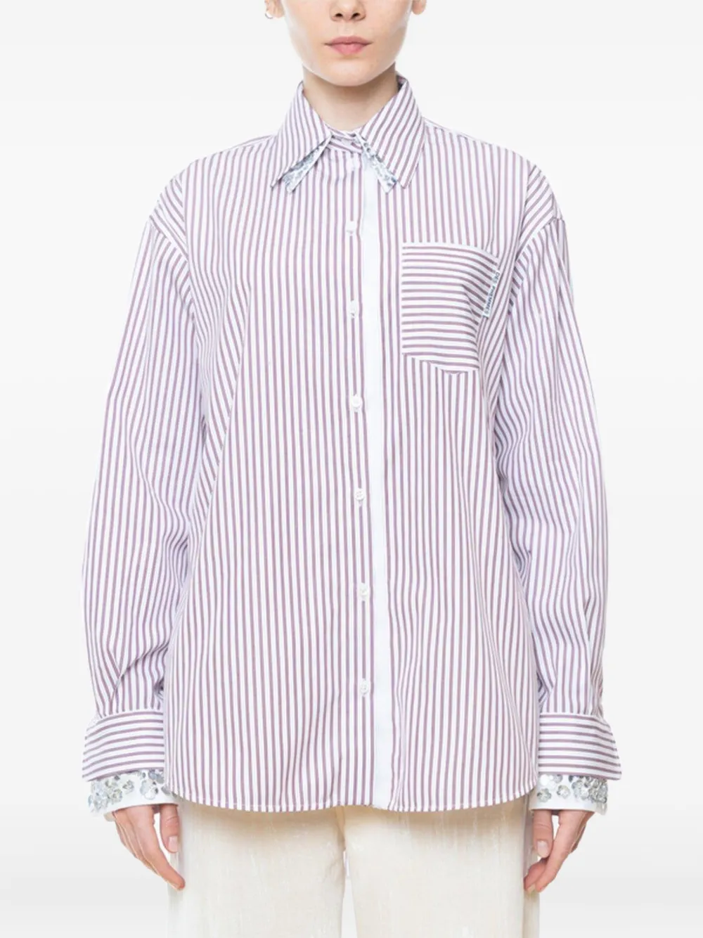 DES PHEMMES striped shirt - Wit
