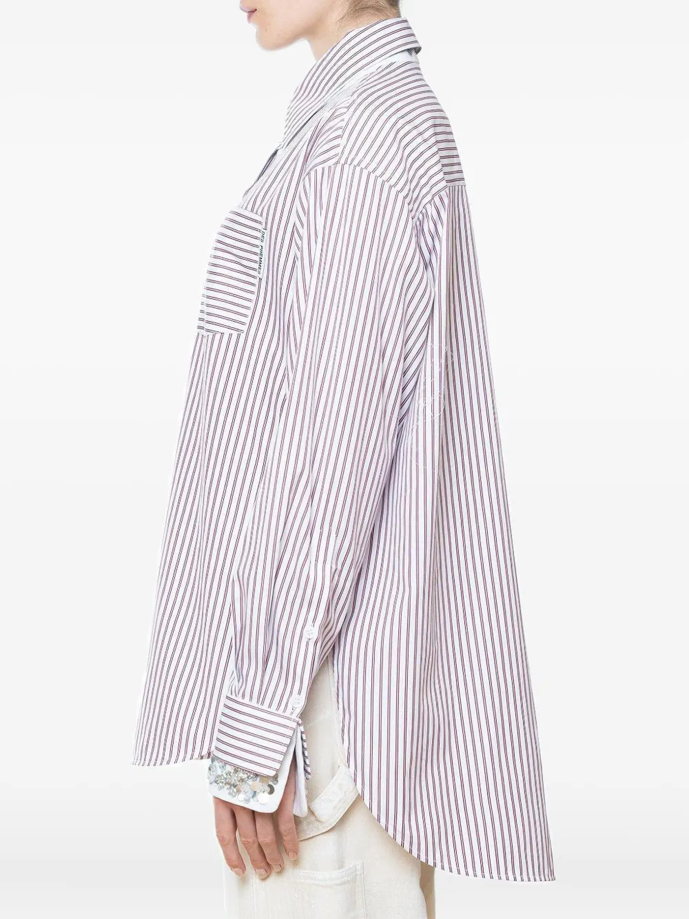 DES PHEMMES striped shirt Wit