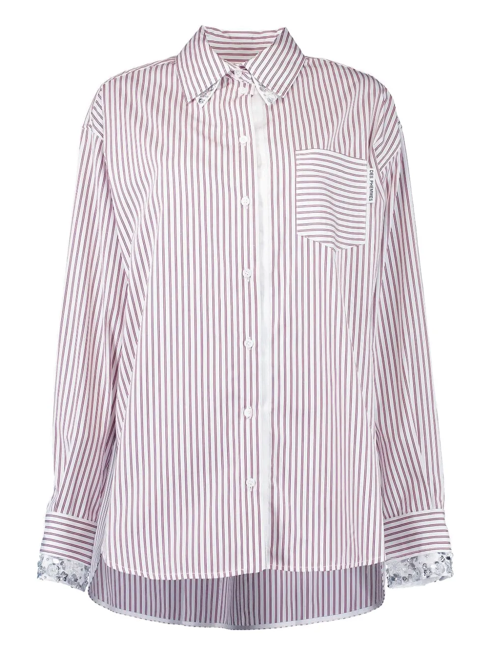 DES PHEMMES striped shirt Wit