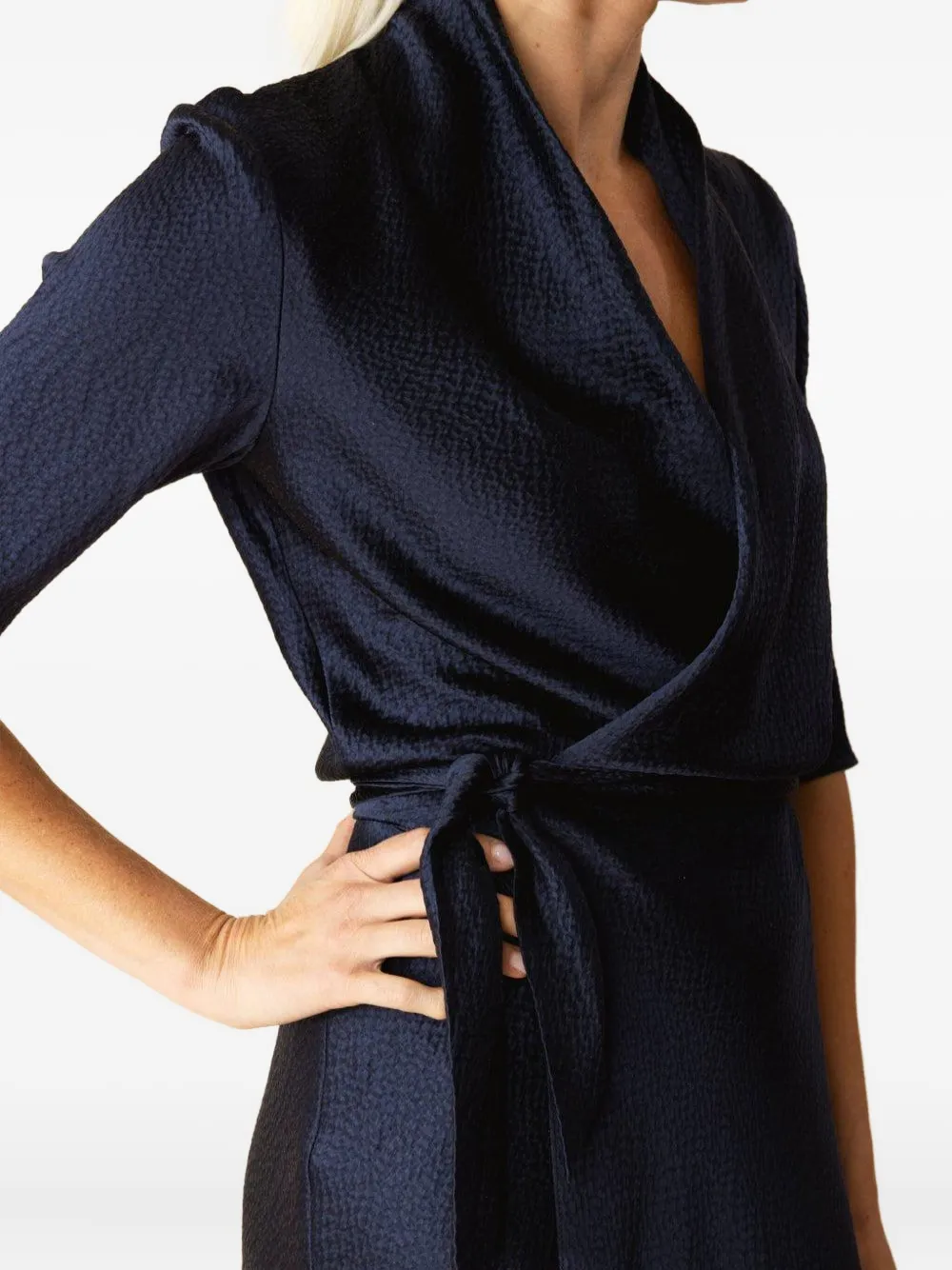 Peter Cohen Wrap-effect Midi Dress In Blue