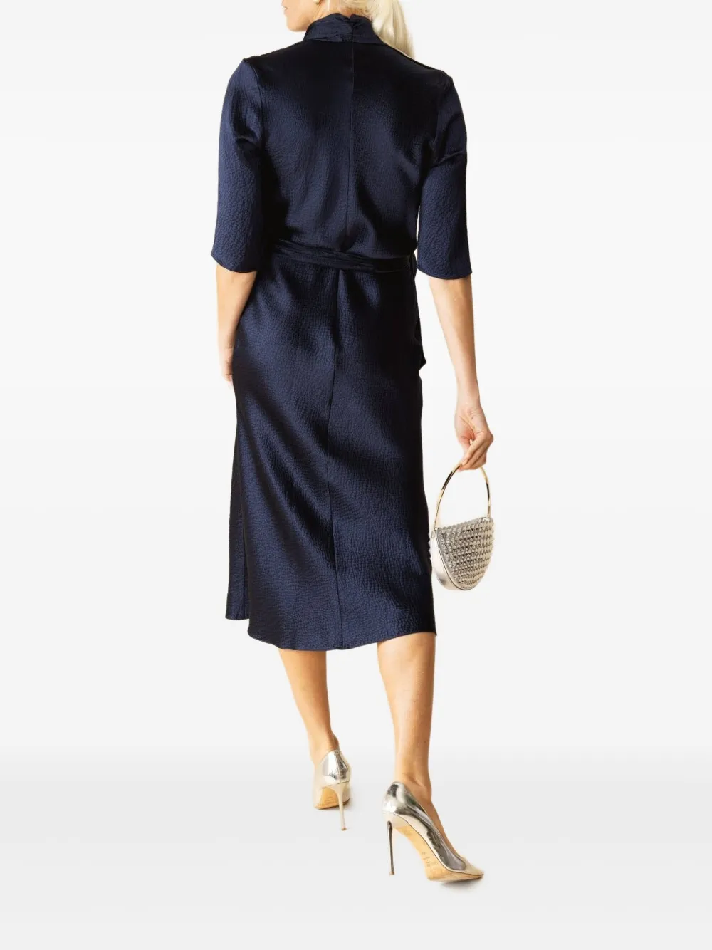 Peter Cohen Wrap-effect Midi Dress In Blue