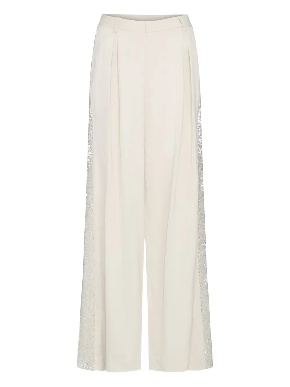 Twp Sullivan Sequin-detailed Pleated Trousers In White