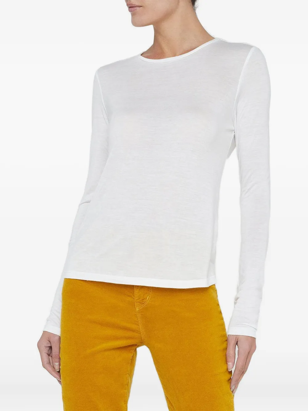 L'Agence Ayla long-sleeve round-neck T-shirt - Bianco
