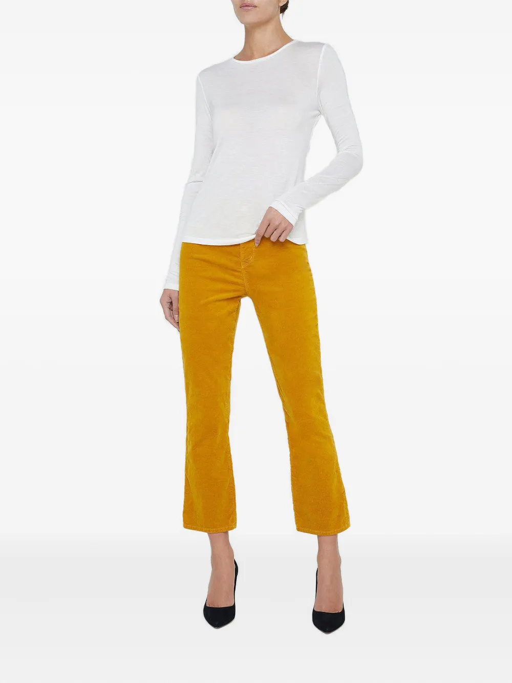 L'Agence Ayla long-sleeve round-neck T-shirt Wit