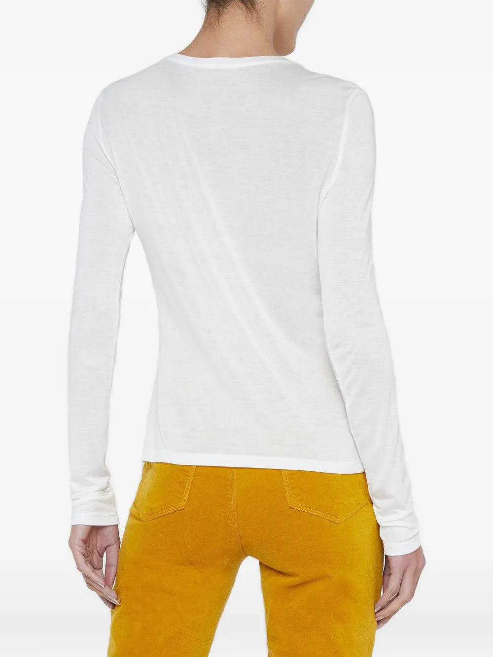 L'Agence Ayla long-sleeve round-neck T-shirt Wit