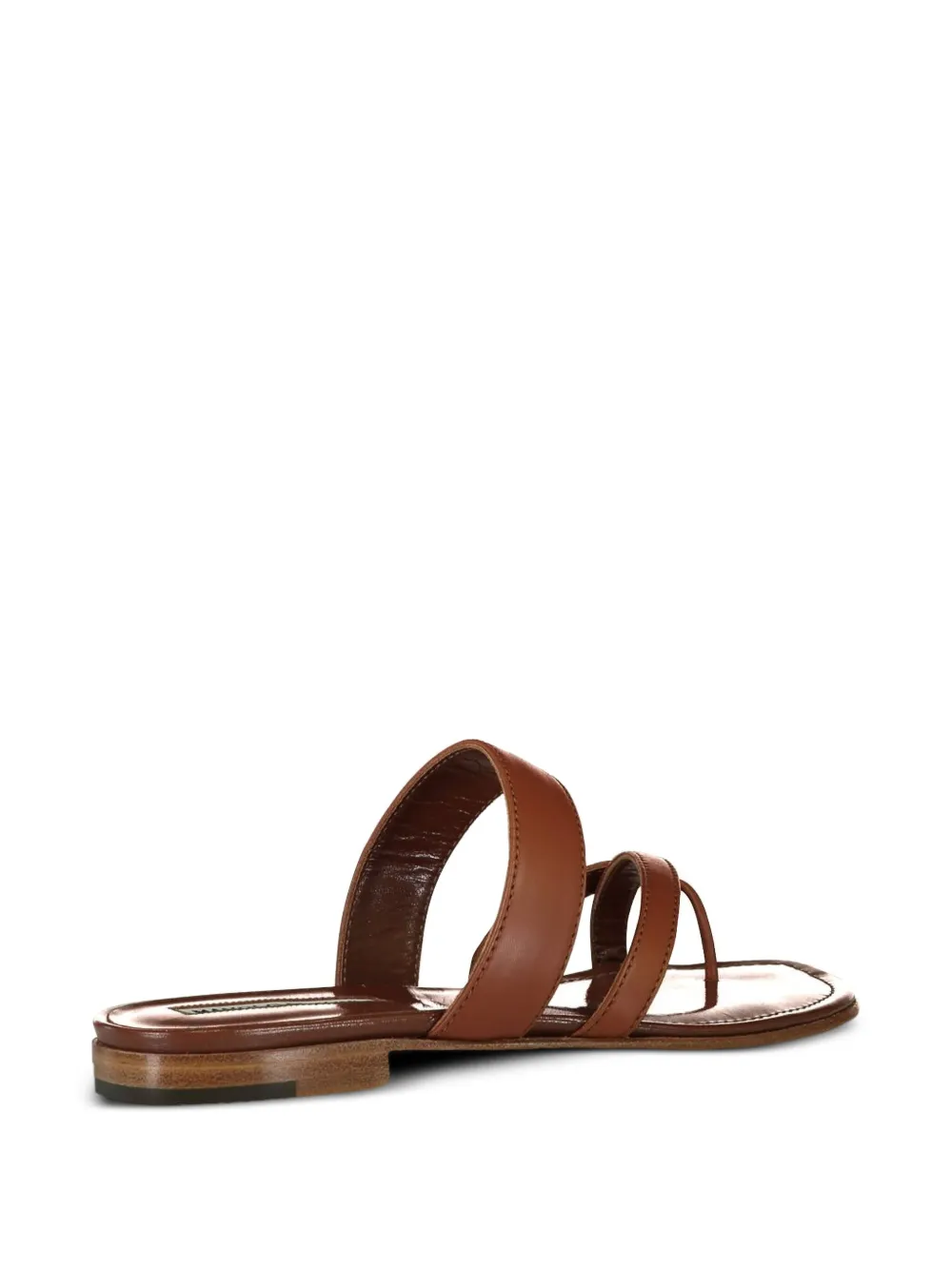 Manolo Blahnik Leather Flat Sandals In Red