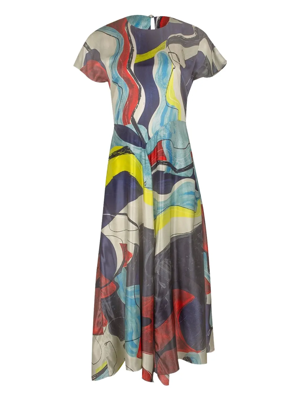 Roksanda abstract-print asymmetric dress - ブルー