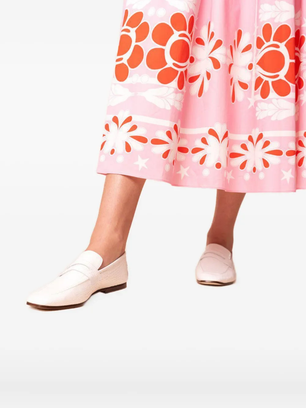 SOPHIQUE Essenziale crocodile-embossed loafers Wit