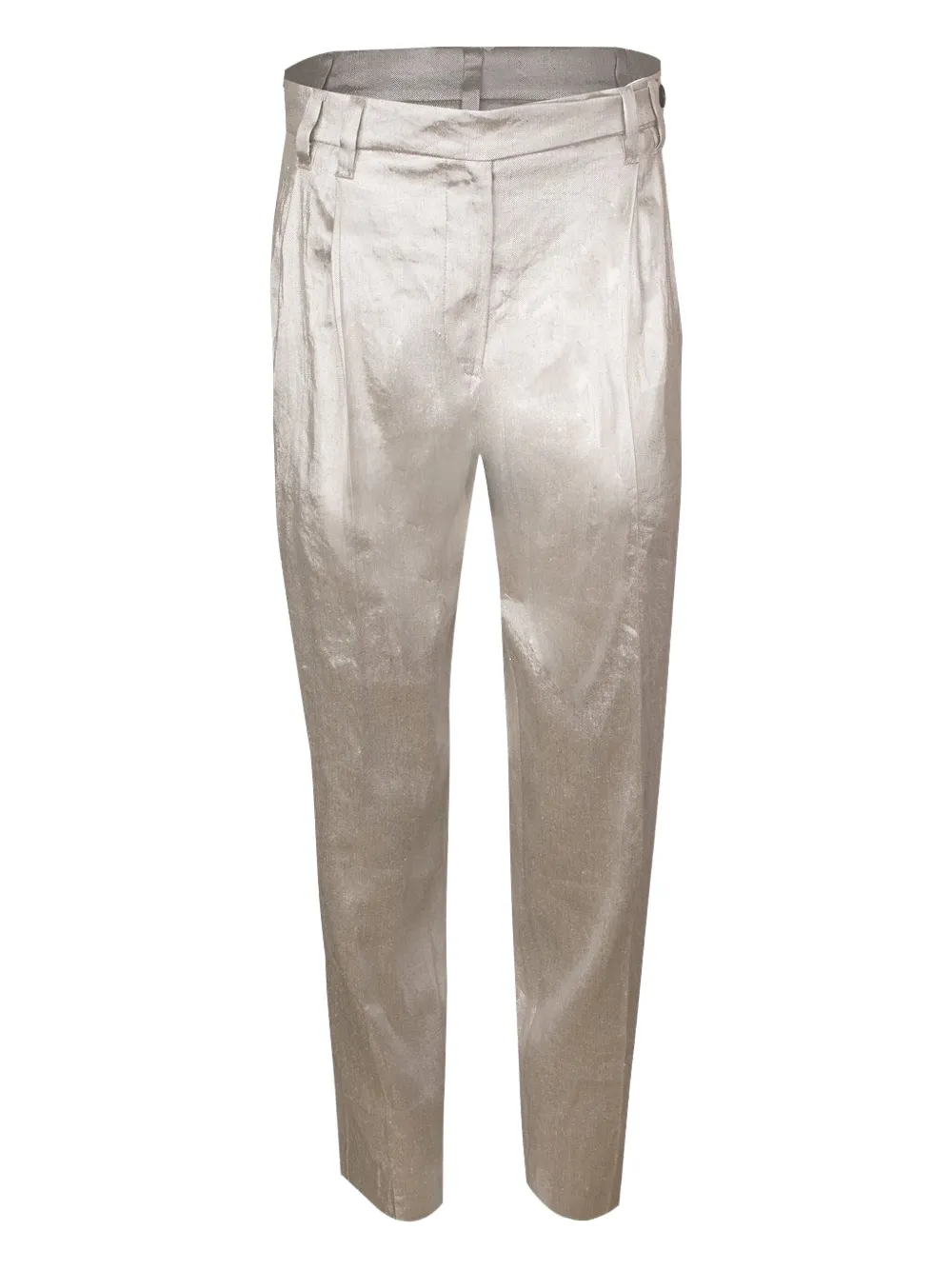 Brunello Cucinelli metallic pleated pants | plateado | Image 1