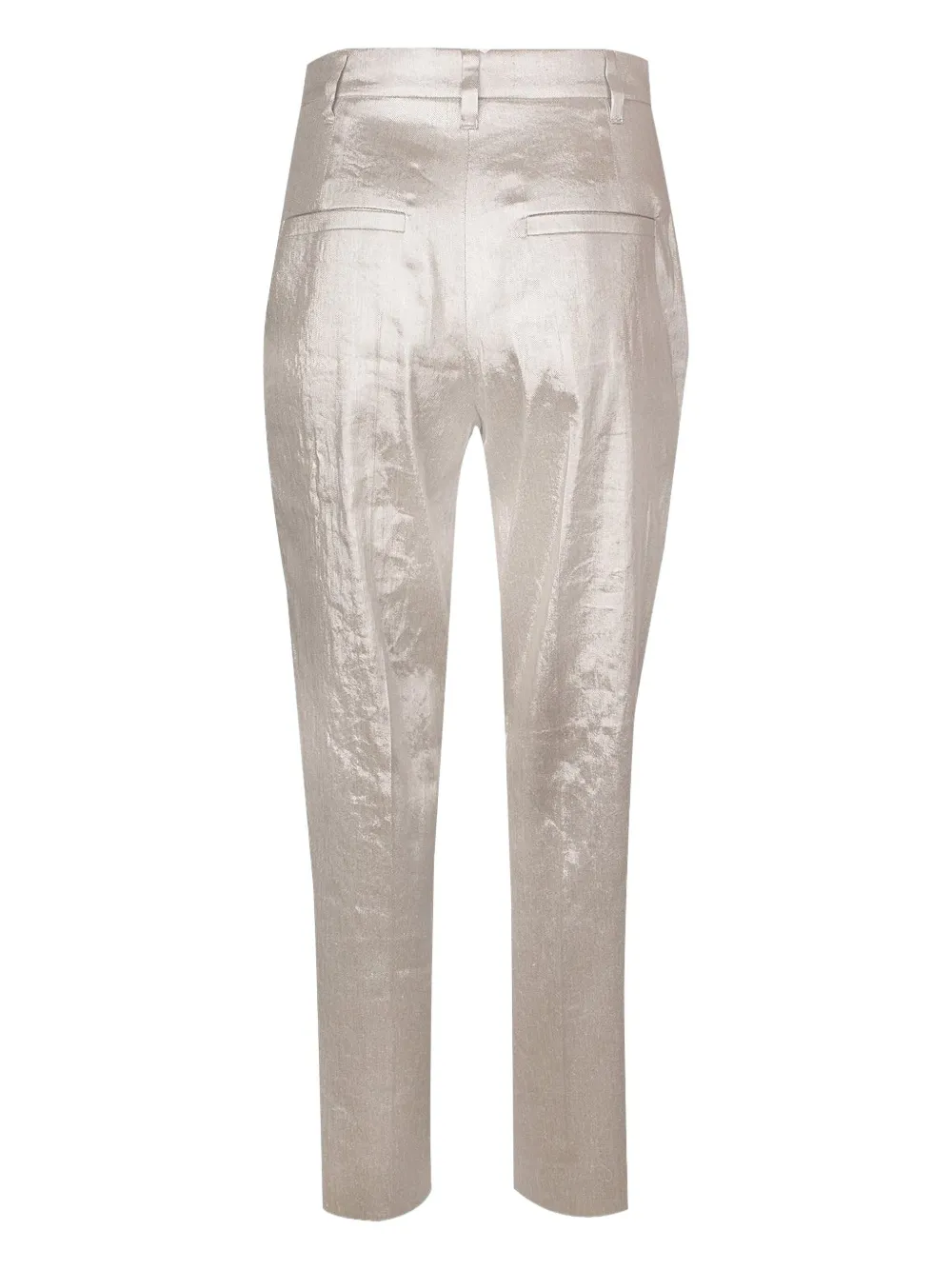 Brunello Cucinelli metallic pleated pants Zilver