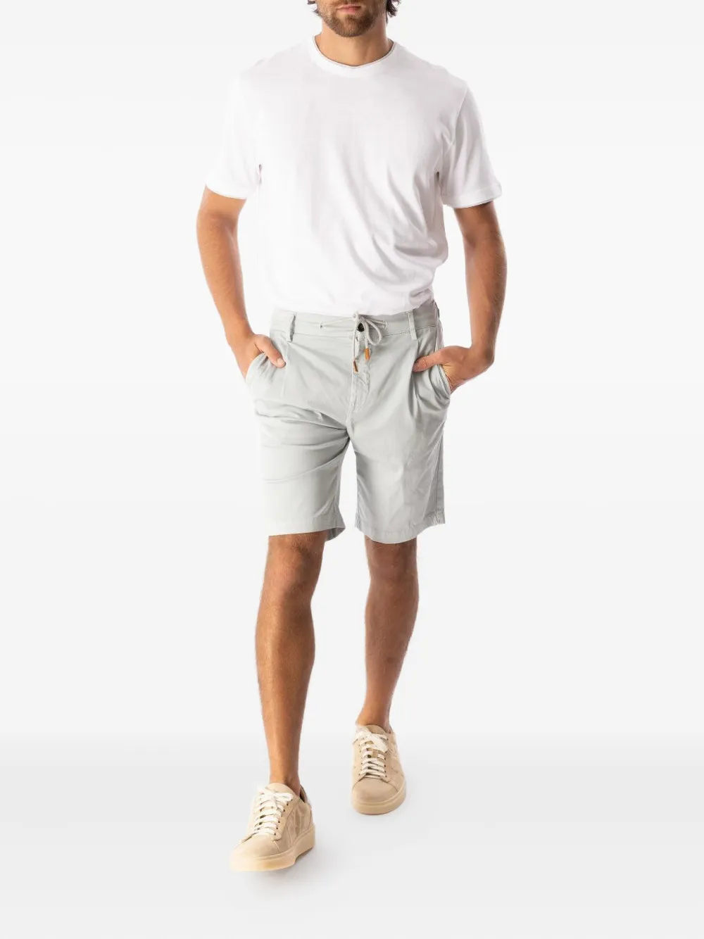 Eleventy pleated drawstring shorts - Groen