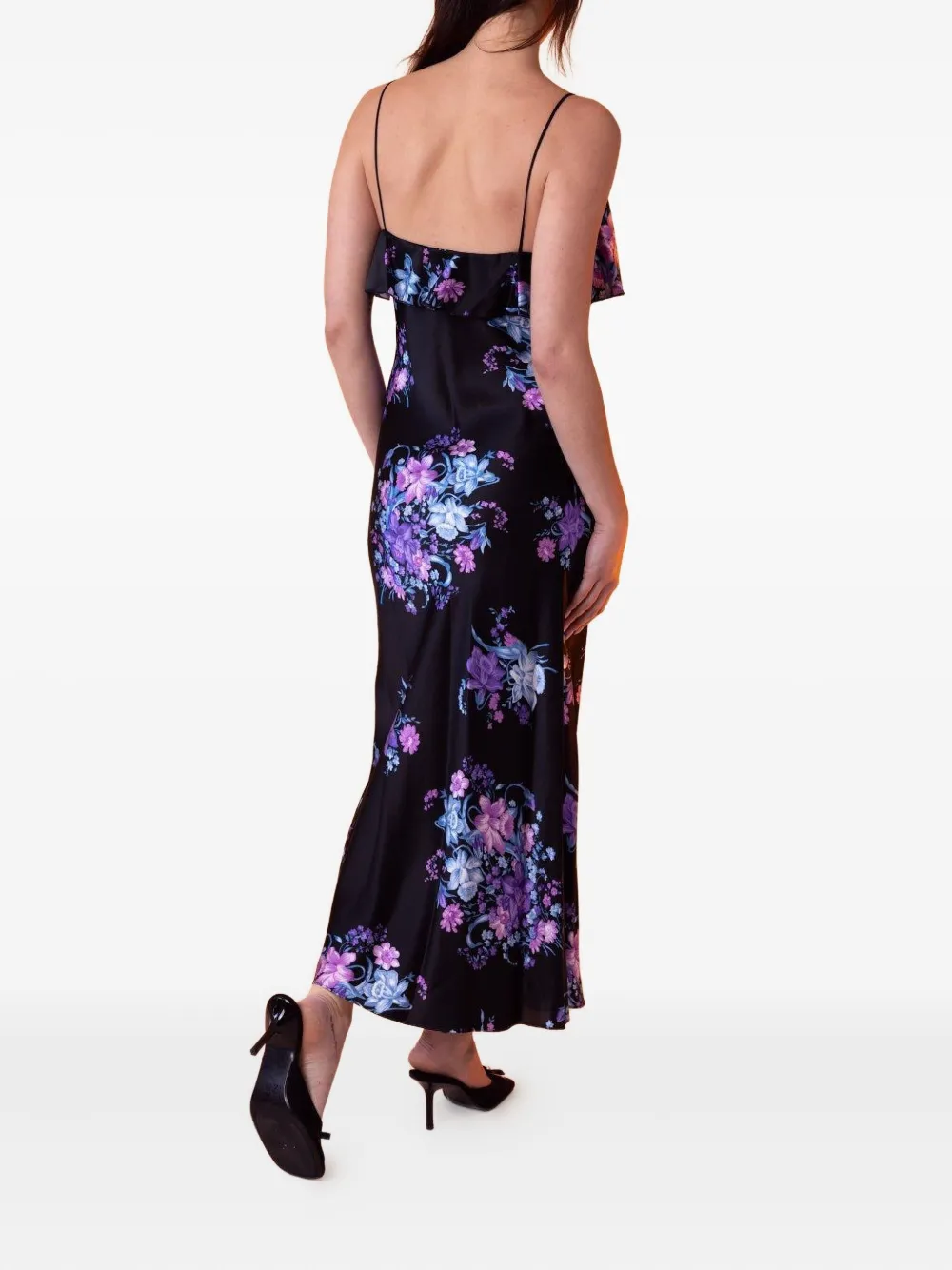 Rodarte Floral-print Ruffled Maxi Dress In Blue
