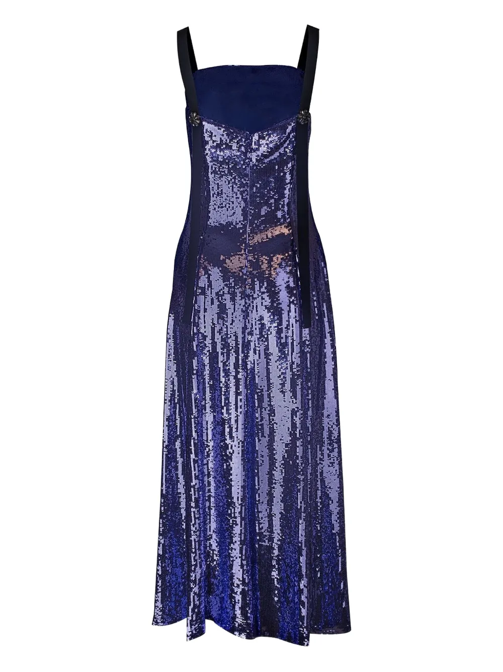 Adam Lippes Giovanna Sequin-embellished Midi Dress In Blue