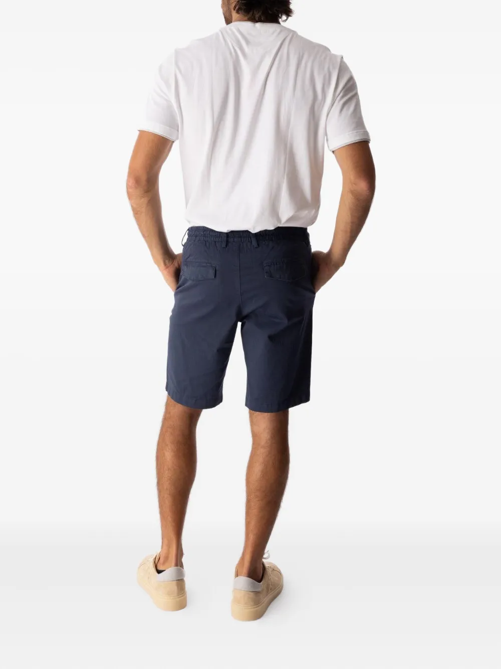 Eleventy pleated drawstring shorts Blauw