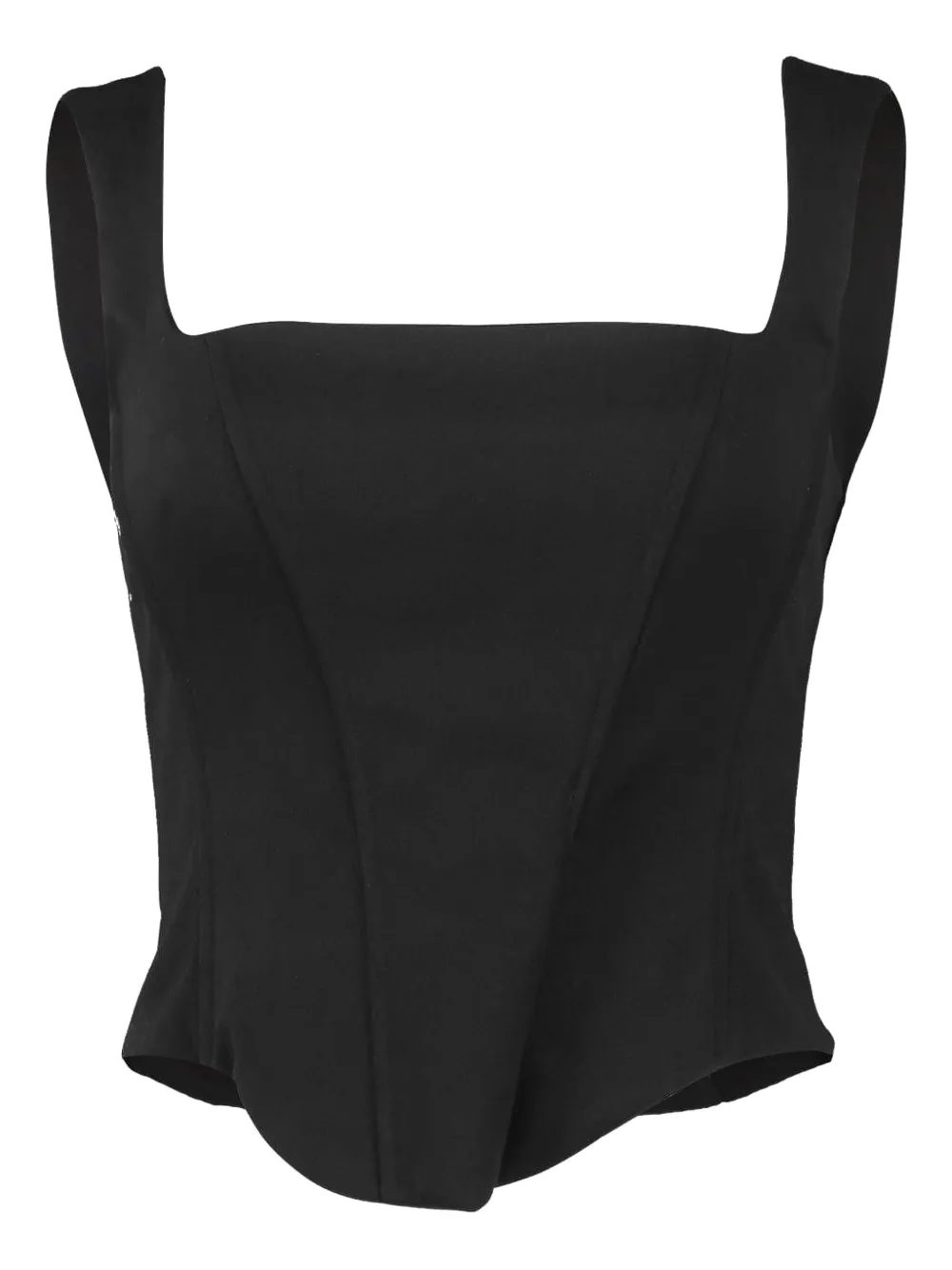 Sara Battaglia Square-neckline Corset Top In Green