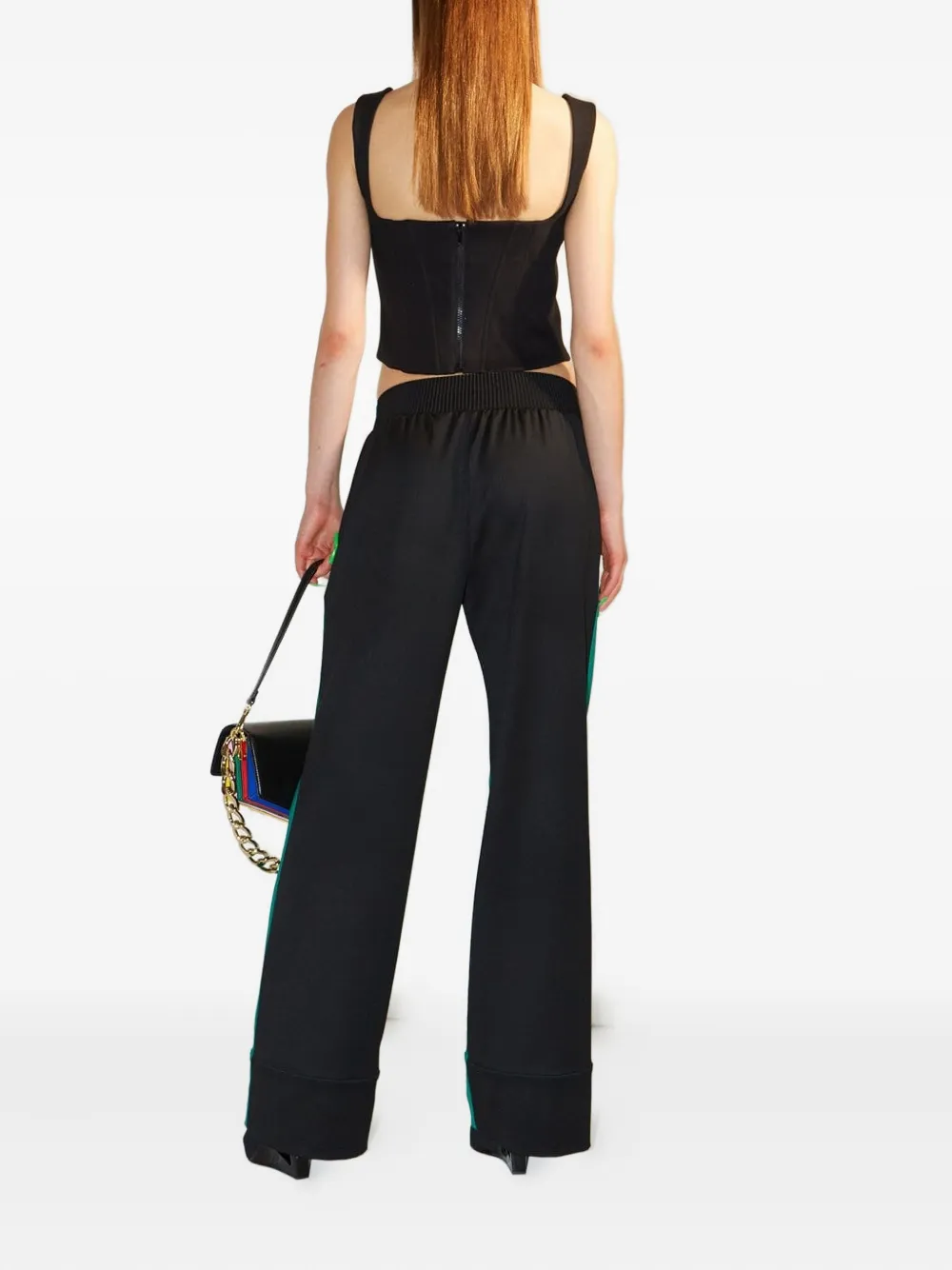 Sara Battaglia Square-neckline Corset Top In Green