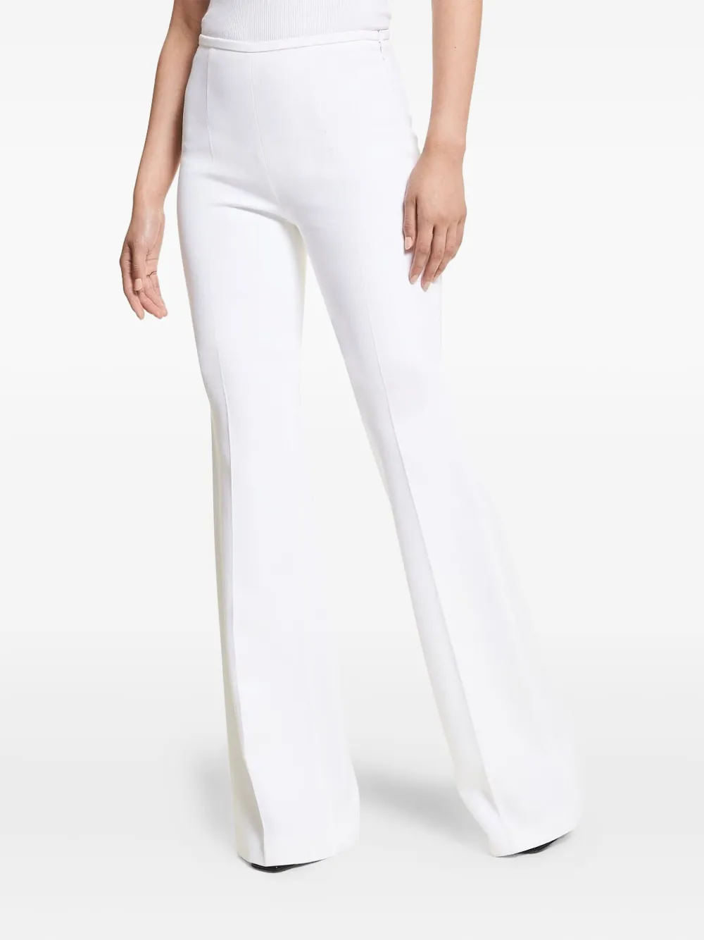 Michael Kors Collection Brooke high-waisted flared trousers - Wit