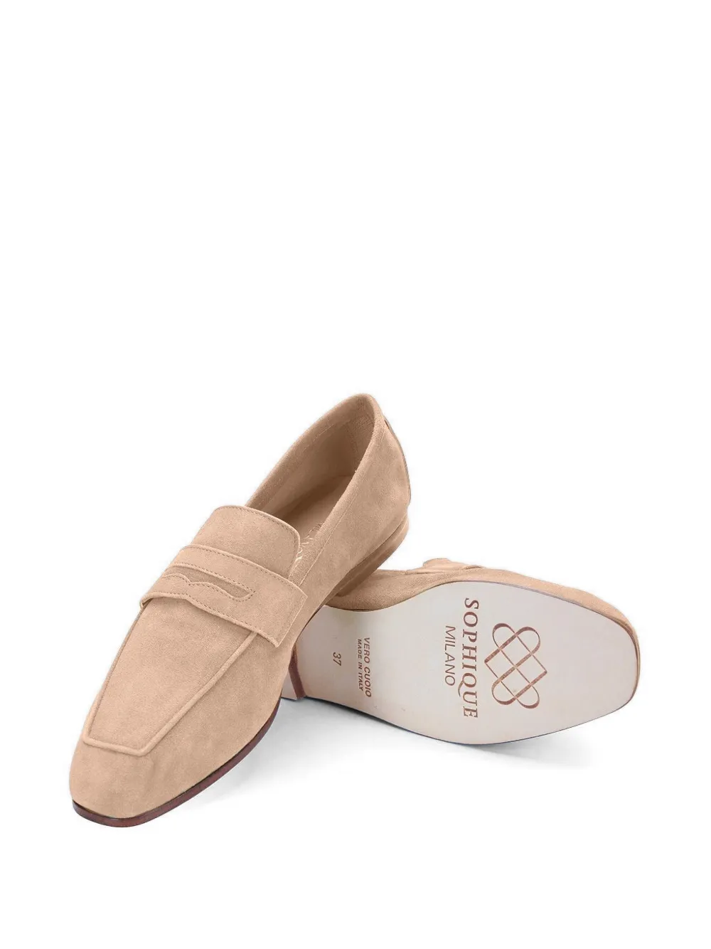 Sophique Essenziale Penny Suede Loafers In Pink