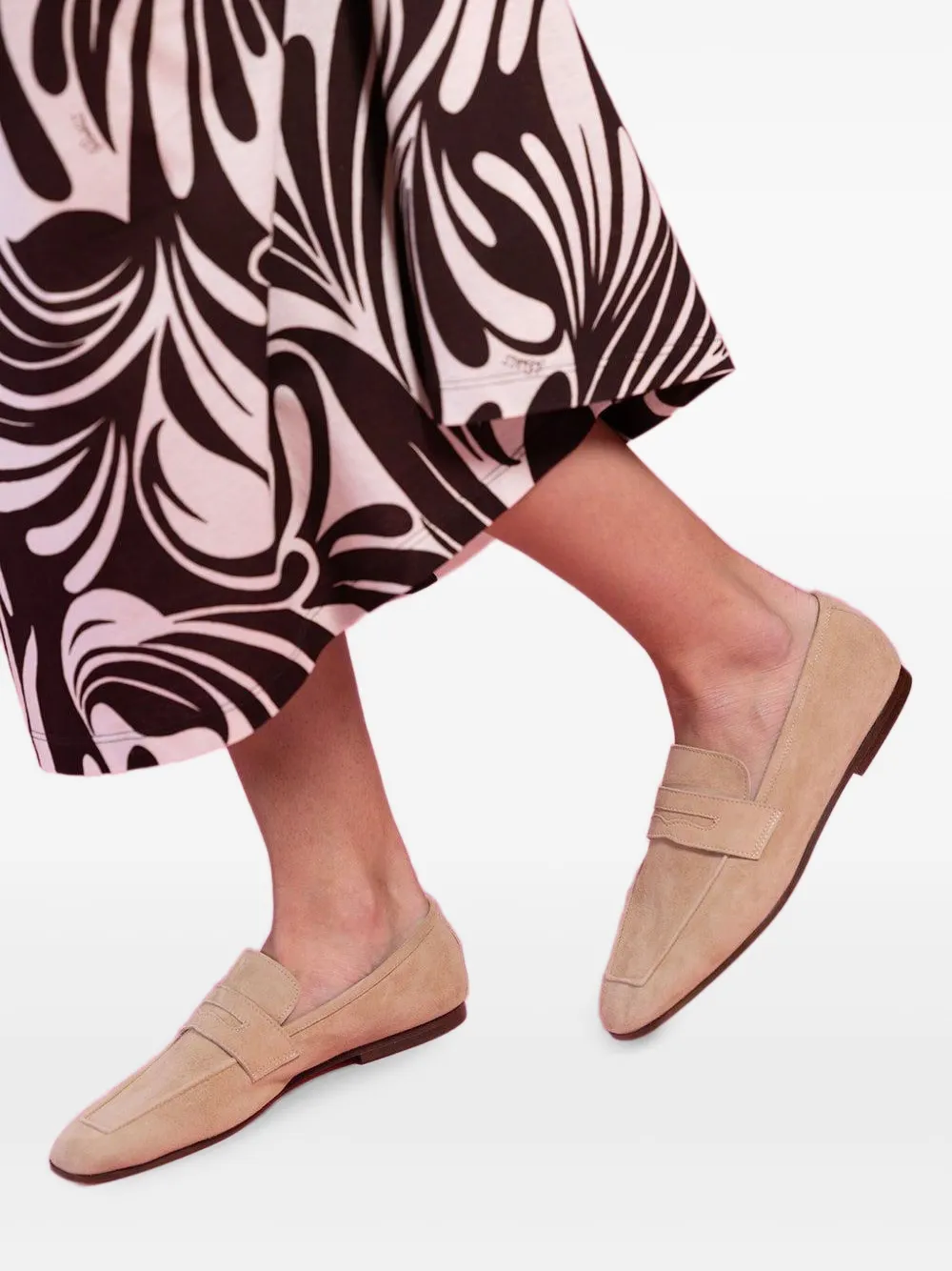 Sophique Essenziale Penny Suede Loafers In Pink